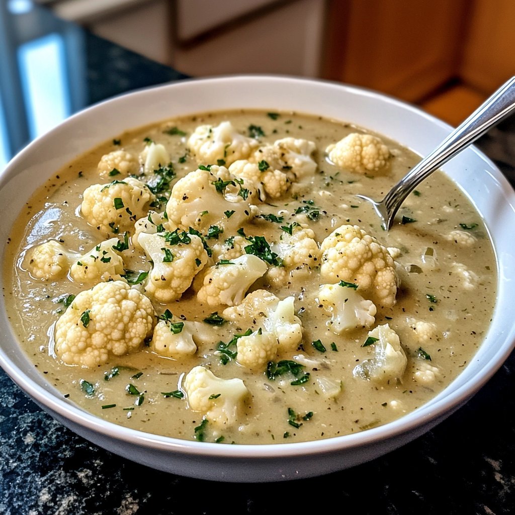 Herzhafte Blumenkohlsuppe für kalte Tage