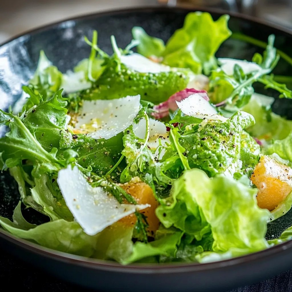 Grüner Salat mit einfachem Dressing
