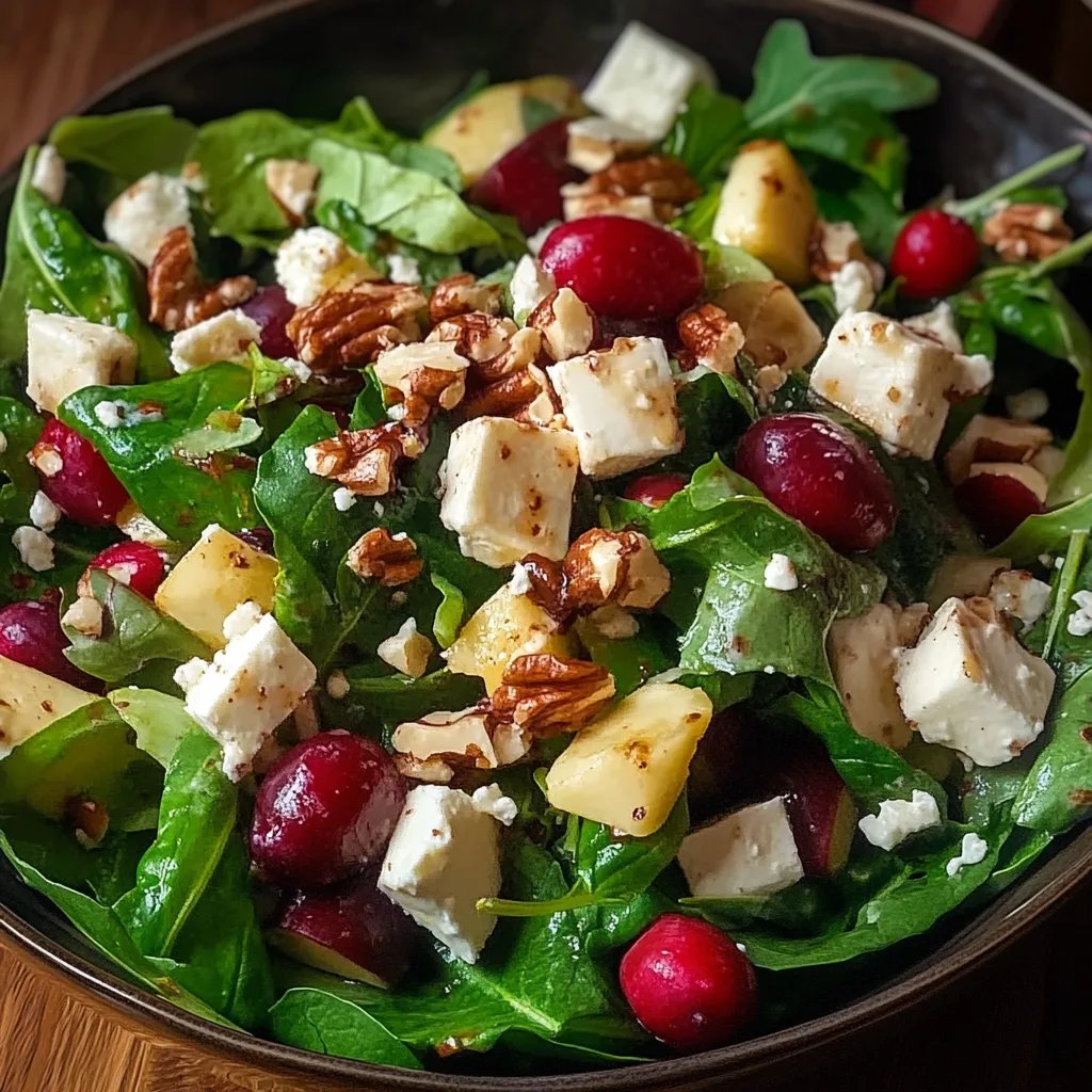 Granatapfelsalat mit Feldsalat, Walnüssen, Feta und Honig-Balsamico-Dressing