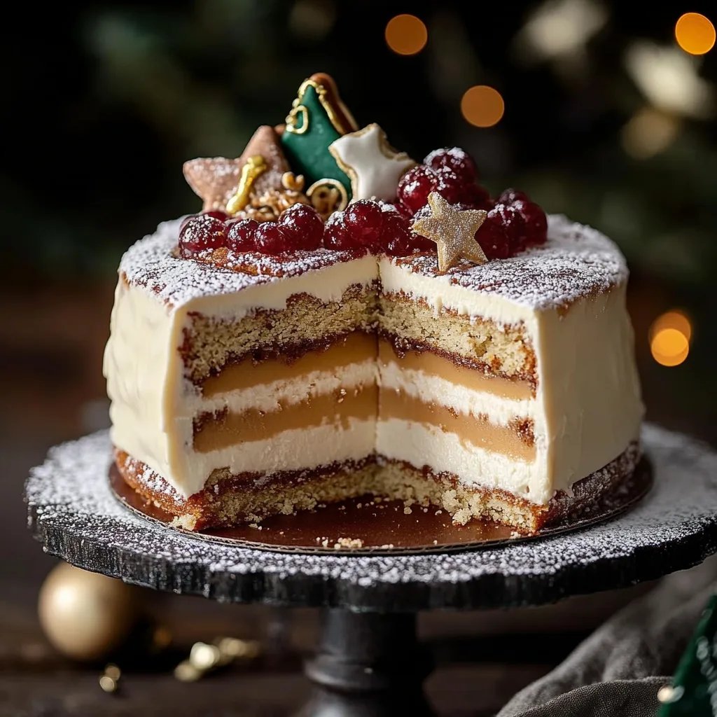 Weihnachtstorte mit Kaki Füllung