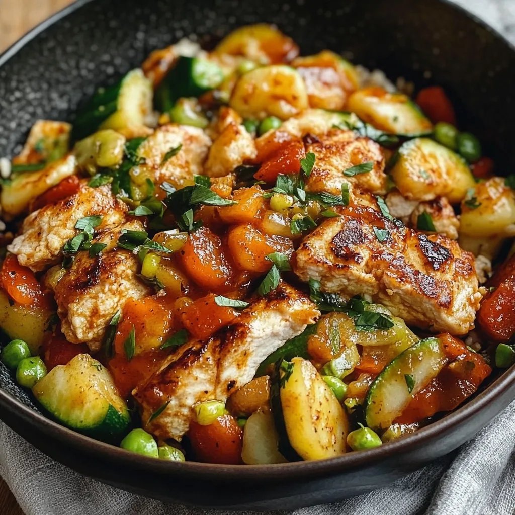 Leckere Low Carb Hähnchenpfanne mit Gemüse