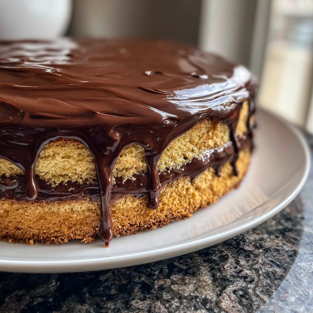 Geburtstagskuchen mit Schokoglasur