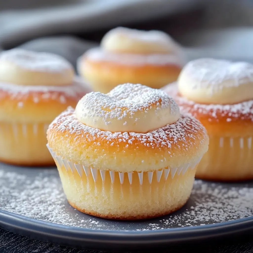 Fluffige japanische Käsekuchen-Cupcakes aus Cotton
