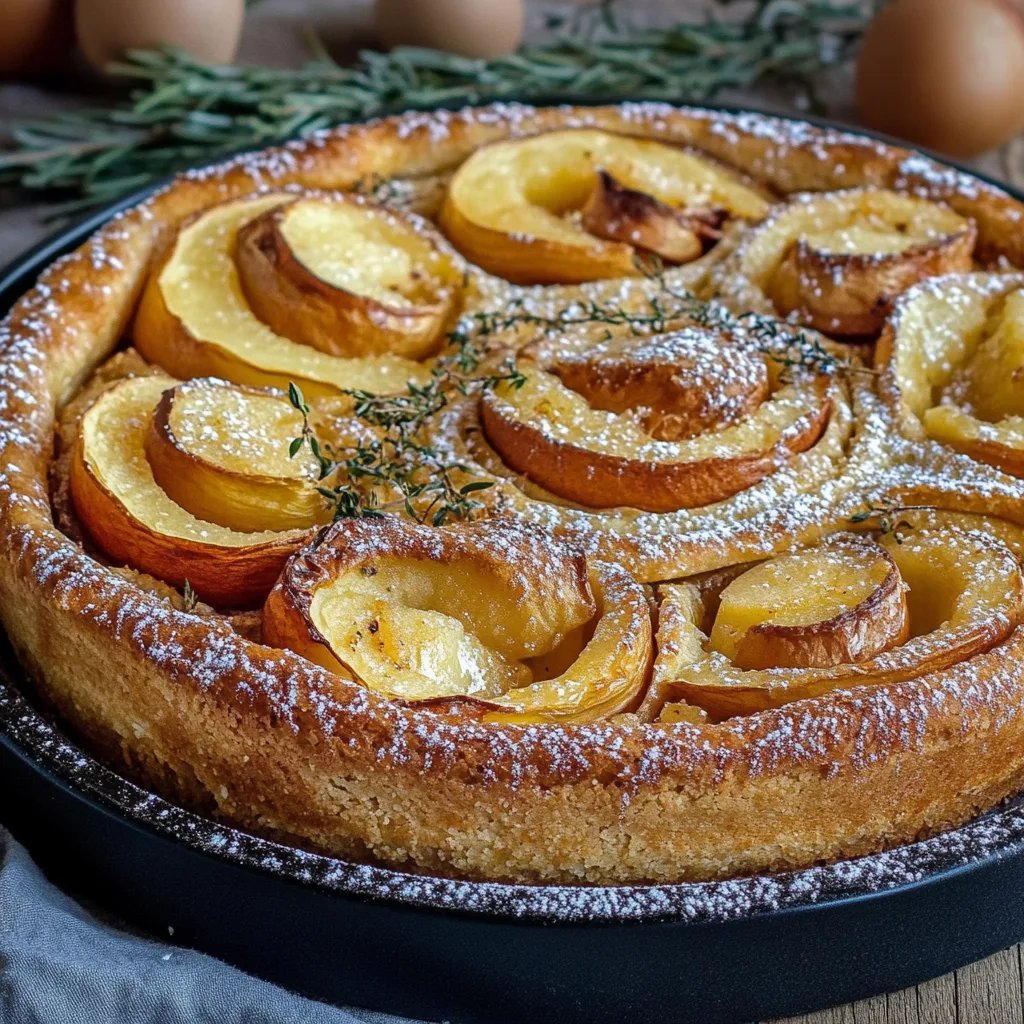 Bratapfelkuchen mit Schmand