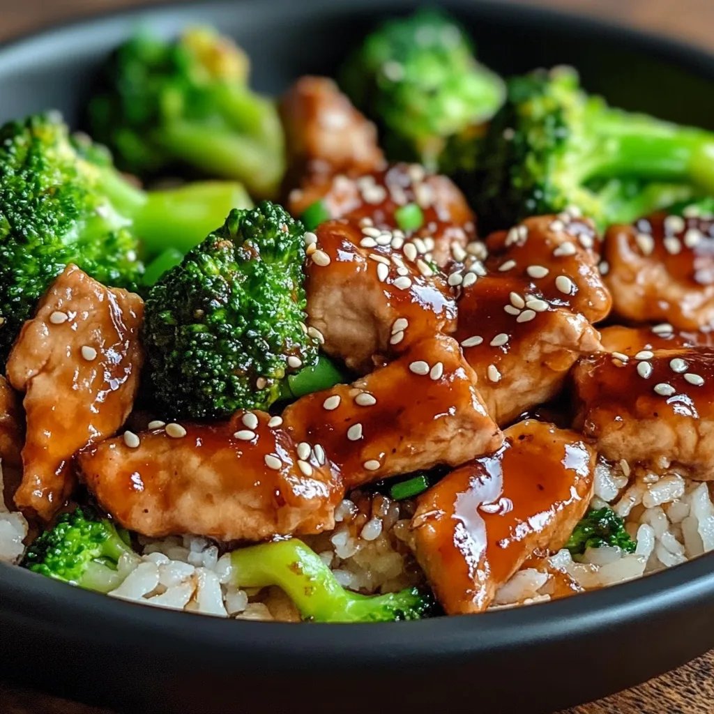Gesundes Chicken Teriyaki mit Brokkoli und Reis