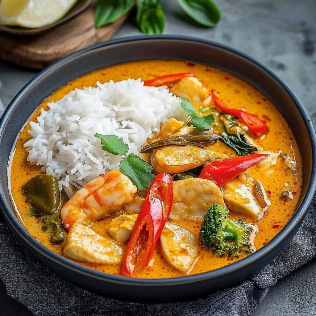 Rotes Thai Curry mit Hähnchen