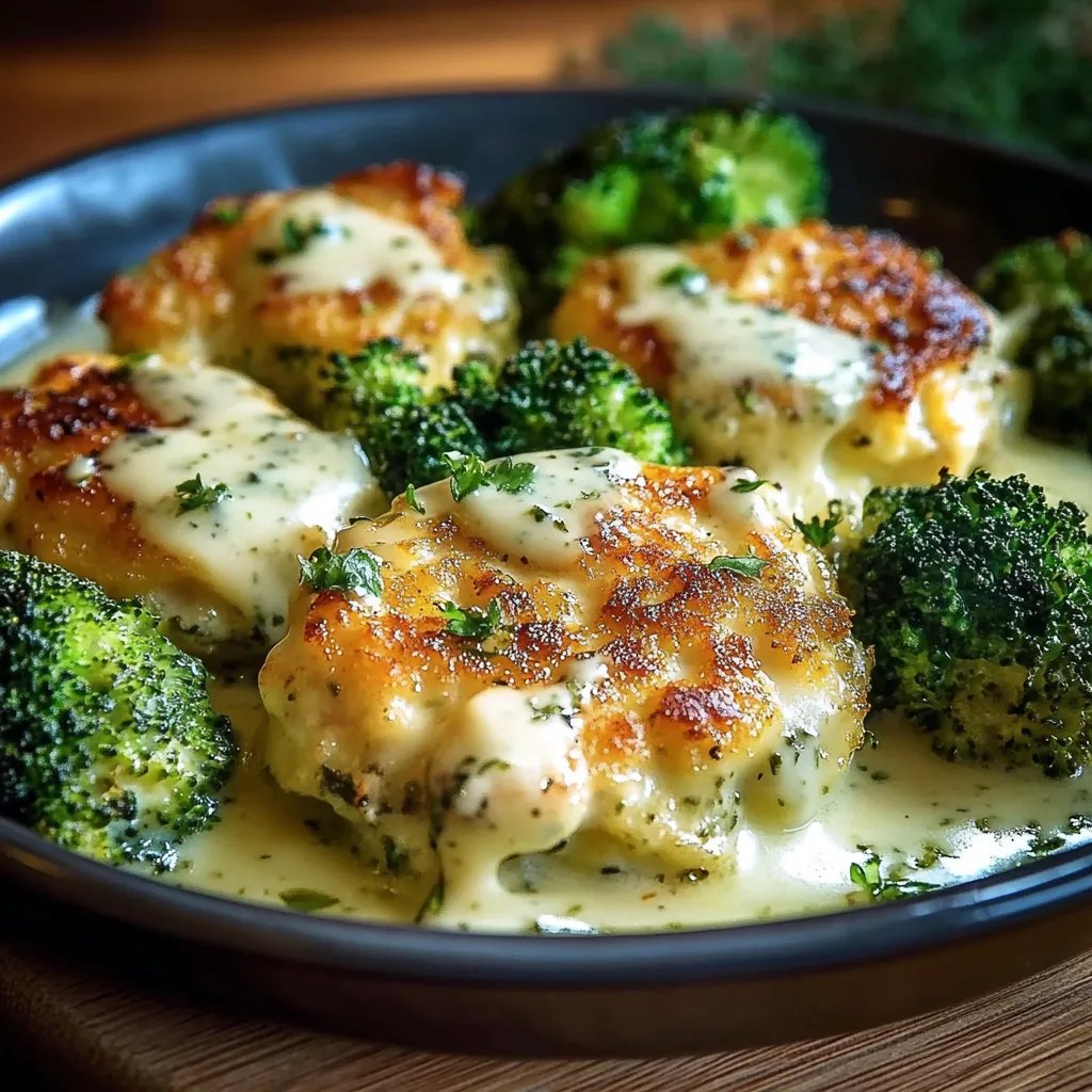 Brokkoli-Hähnchenfilets in cremiger Käsesauce