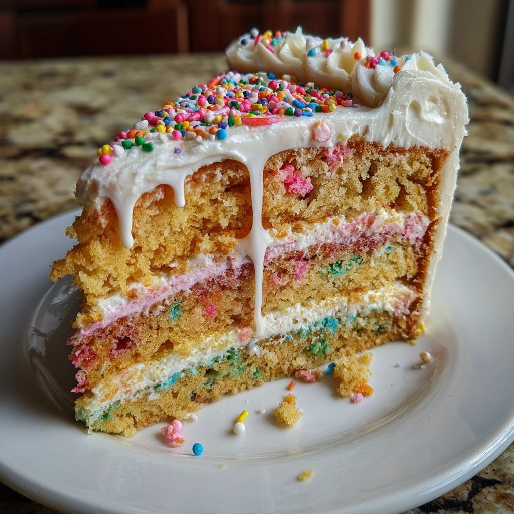 Geburtstagskuchen bunt mit Streuseln