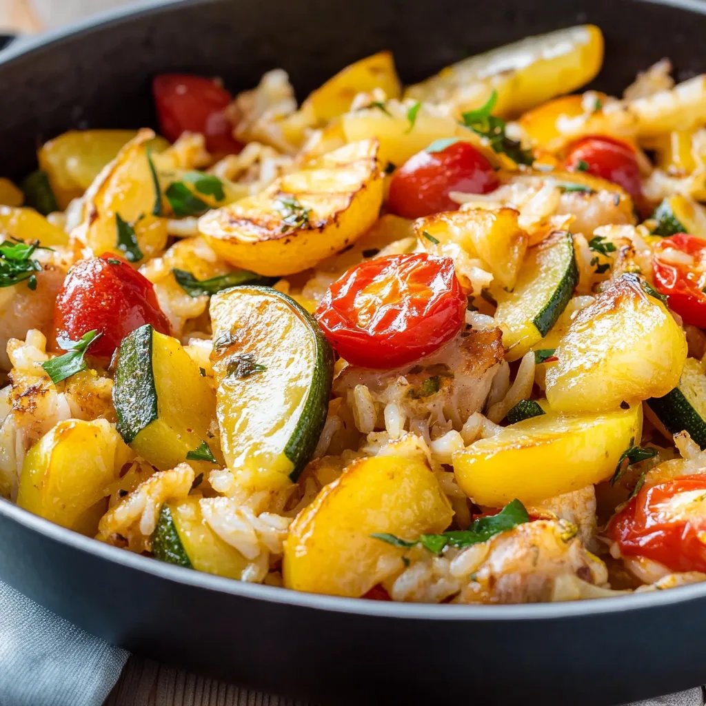 Gemüsepfanne mit Reis