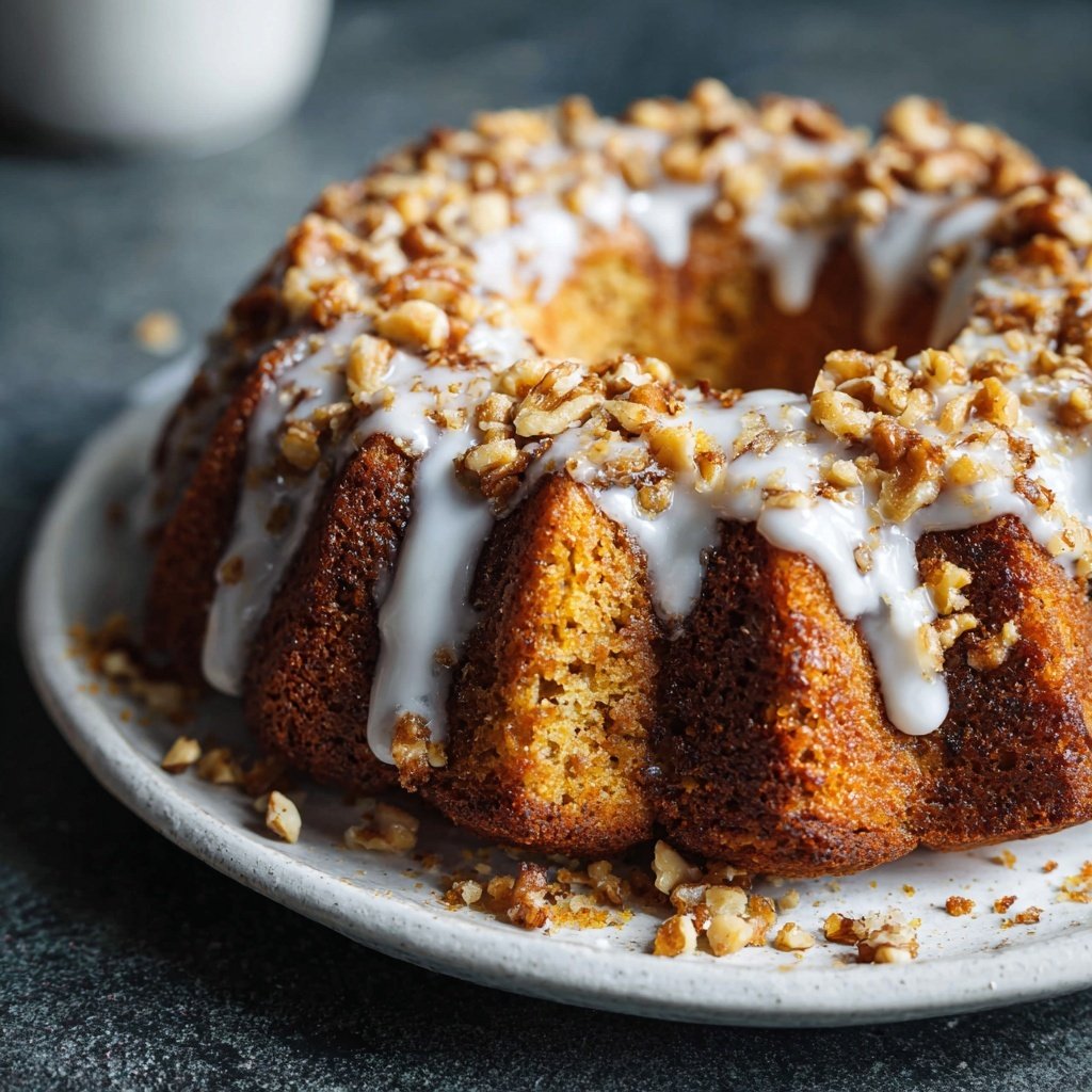 Karottenkuchen Mit Nuss Topping