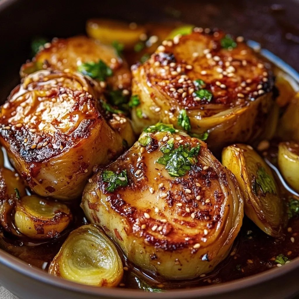 Geschmorter Spitzkohl mit Würziger Sauce