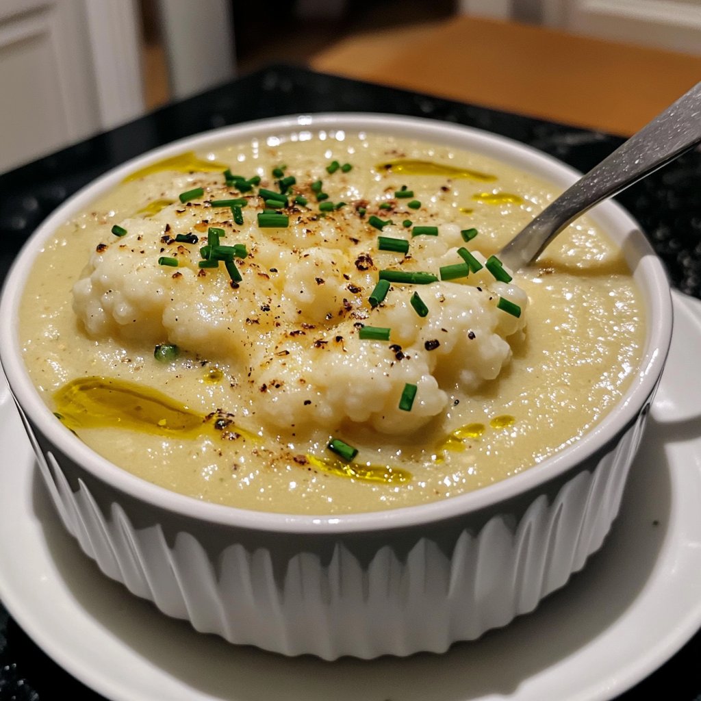 Cremige Blumenkohlsuppe mit einfachen Zutaten