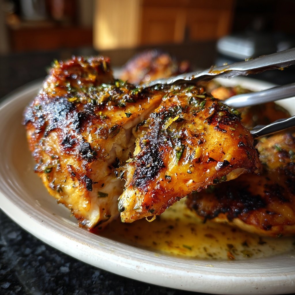 Gegrilltes Hähnchen Mit Zitronen Marinade